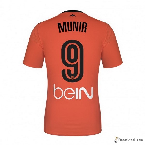 Camiseta Valencia Replica Tercera Ropa Munir 2016/17 Naranja